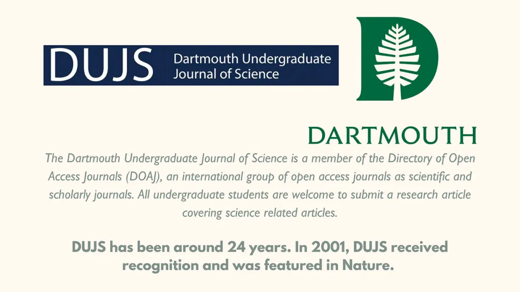 Dartmouth Undergraduate Journal of Science: Research Publication