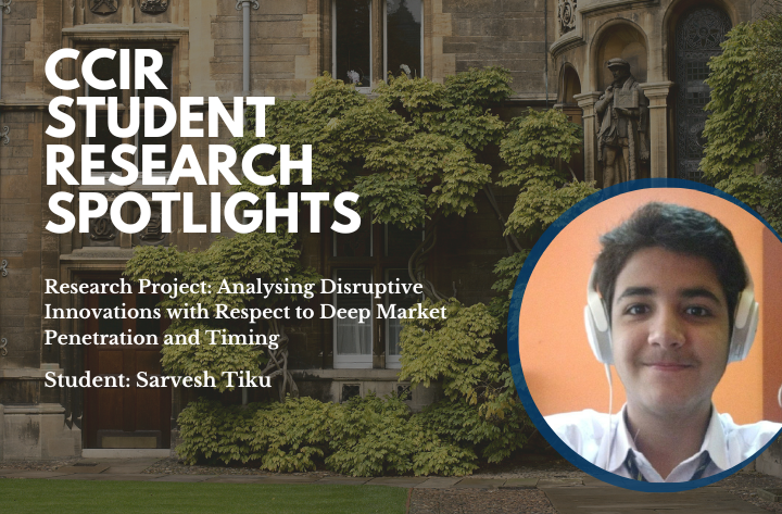 High School Student Researcher Sarvesh on Researching and Publishing Disruptive Innovations - CCIR