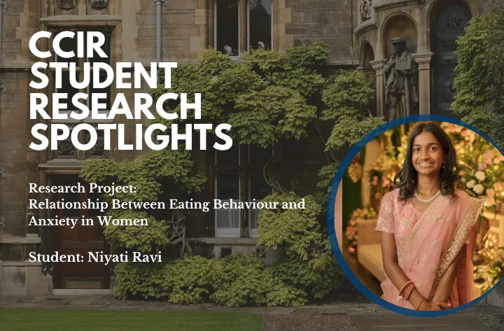 High School Student Researcher Niyati on the Relationship Between Eating Behaviour and Anxiety in Women - CCIR
