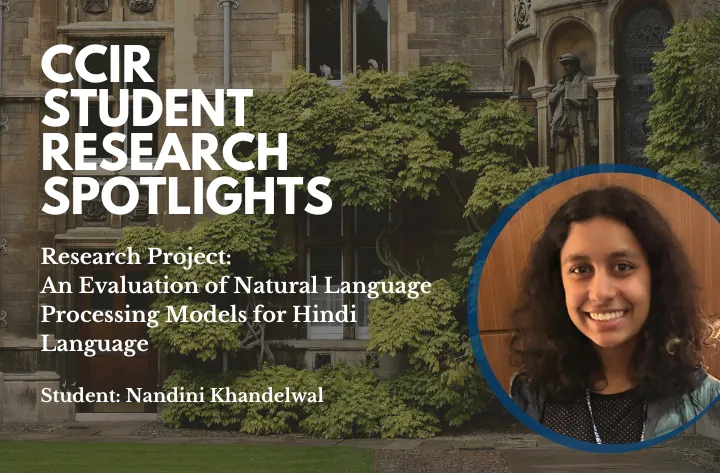 High School Student Researcher Nandini On Evaluation Of Natural Language Processing Models For Hindi Ccir