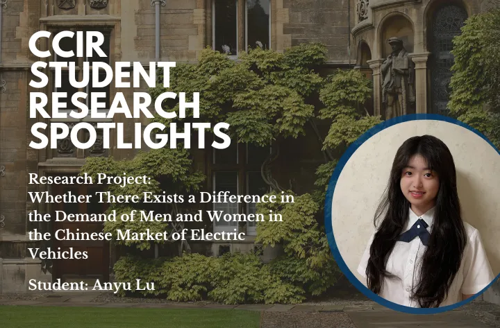 High School Student Researcher Anyu On Demand Of Men And Women In The Chinese Market Of Electric Vehicles