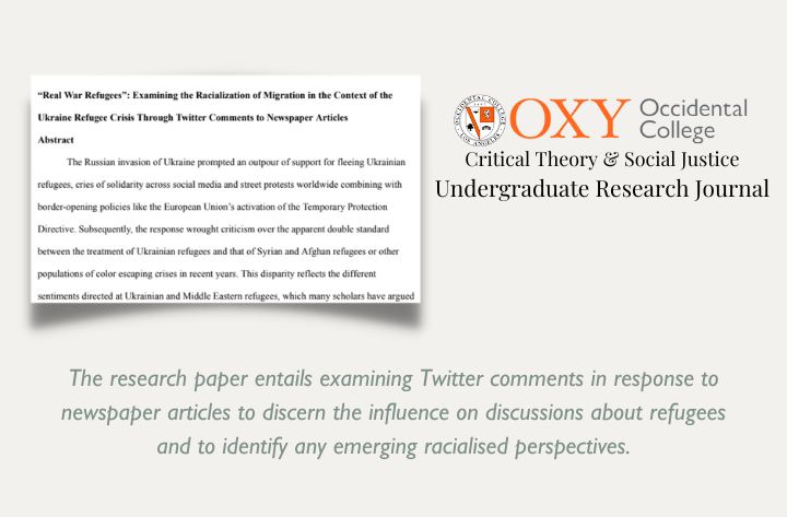 High School Student Researcher Katerina's Paper On Examining The Racialization Of Migration Has Been Has Been Accepted And Published At The Oxycritical Theory & Social Justice Undergradua