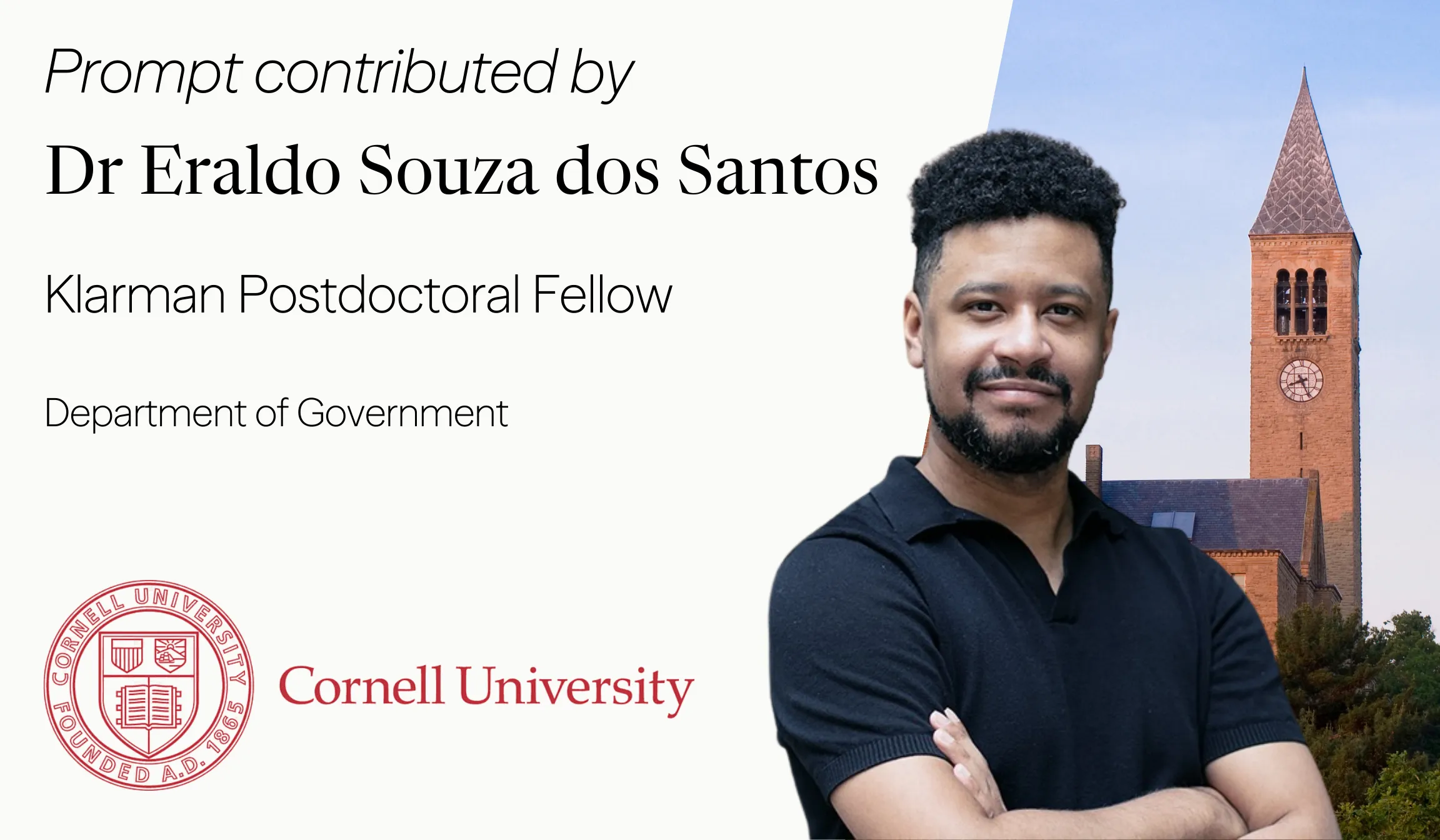 Dr. Eraldo Souza dos Santos | Cornell Klarman Postdoctoral Fellow