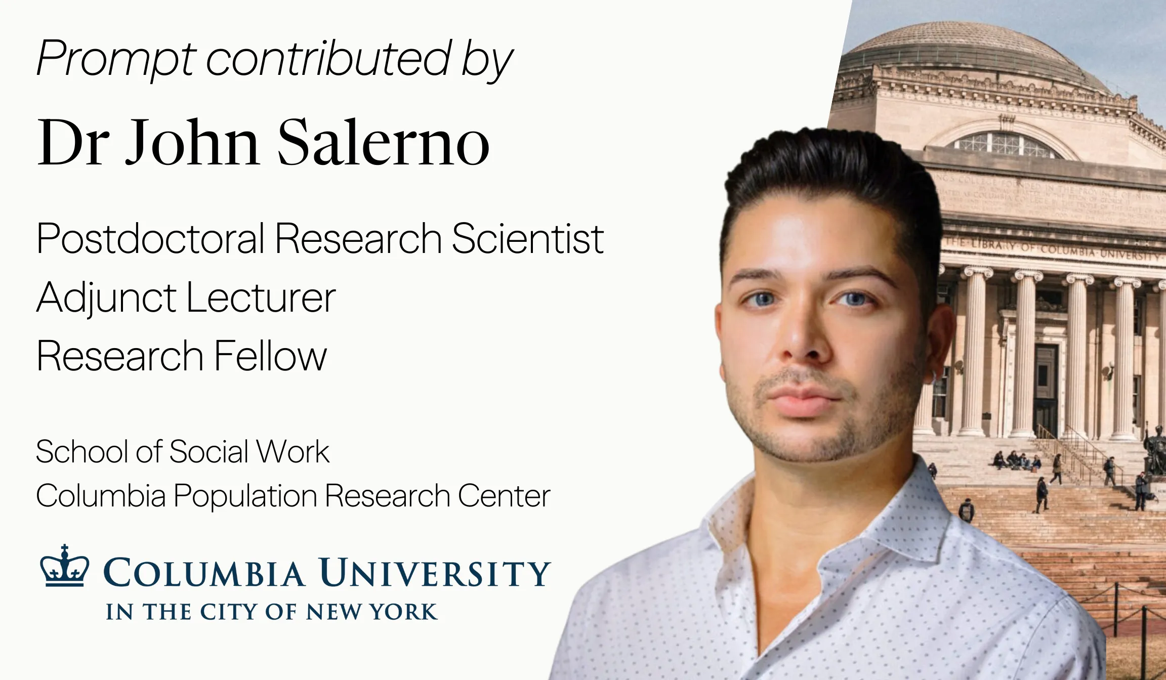 Dr. John Salerno | Columbia Postdoctoral Research Scientist