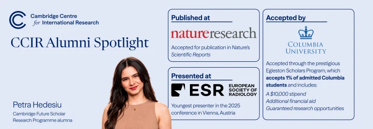 CCIR Alumni Spotlight: Petra Hedesiu | Nature Scientific Reports Publication